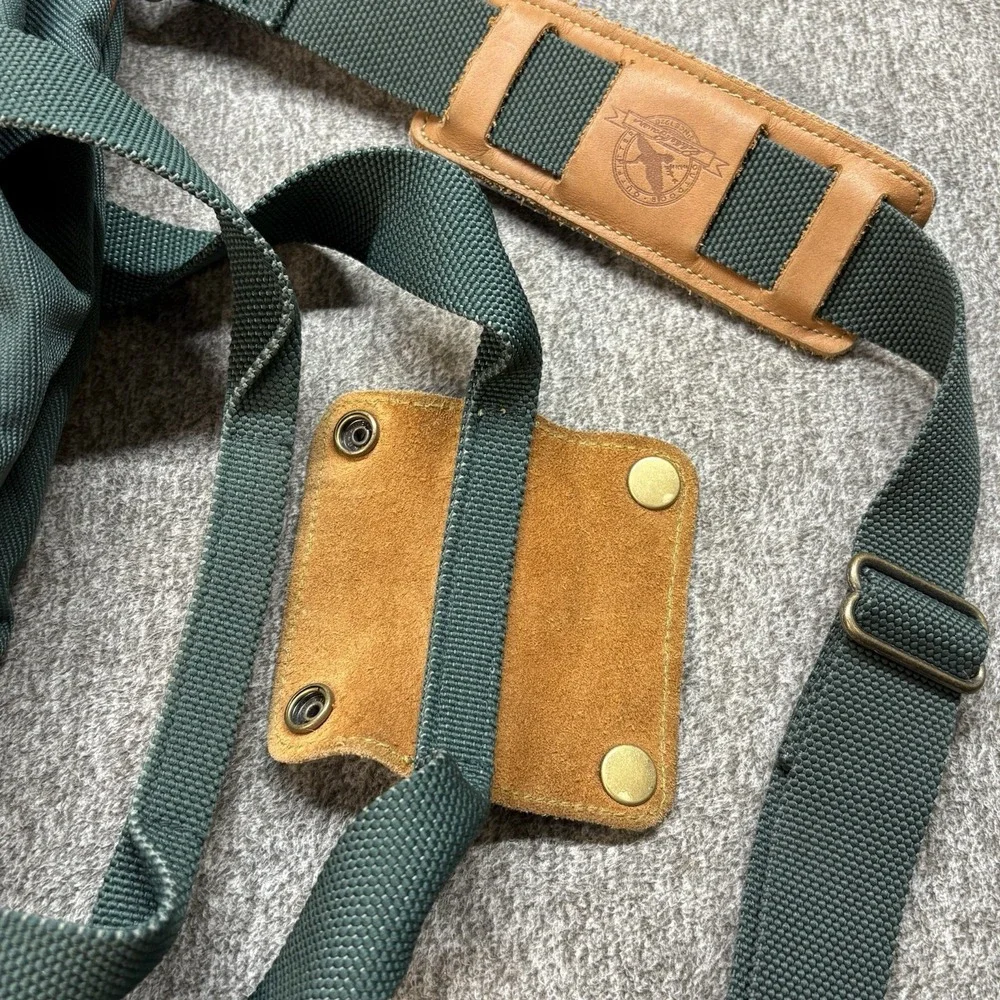 Vintage Eddie Bauer Canvas Leather Messenger Bag‎ Laptop Computer Case Strap